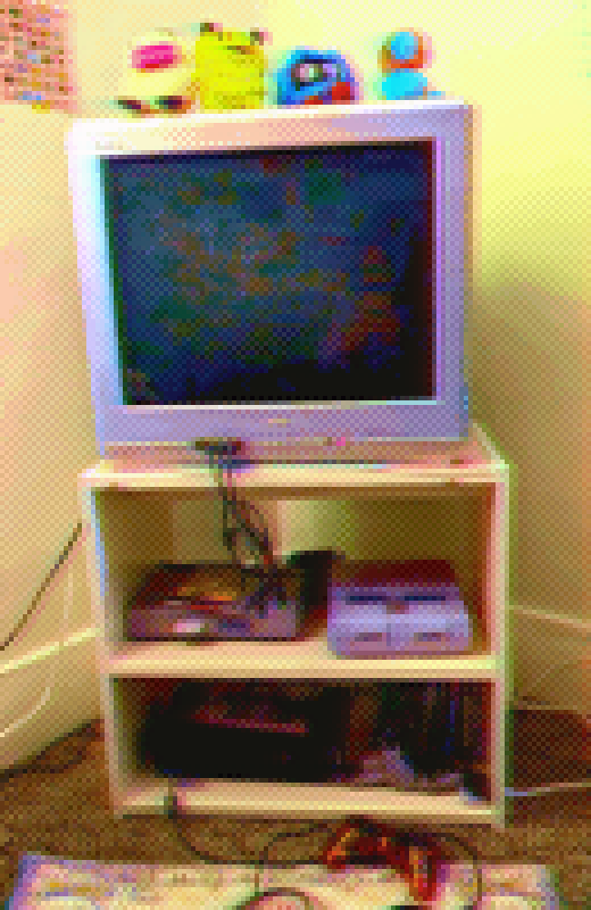 a picture of my retro game corner in my home office